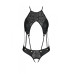 Боди из эко-кожи Passion Tamaris Body black: с ремешками и перфорацией, размер XXL/XXXL