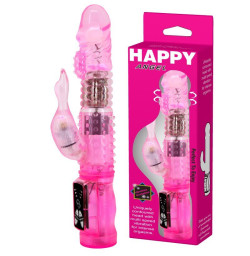 Вибратор с ротацией и стимулятором клитора Happy Angel, 22 см