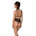 Боди с открытой грудью Passion DOMINICA BODY S/M black, воротник-чокер, корсет