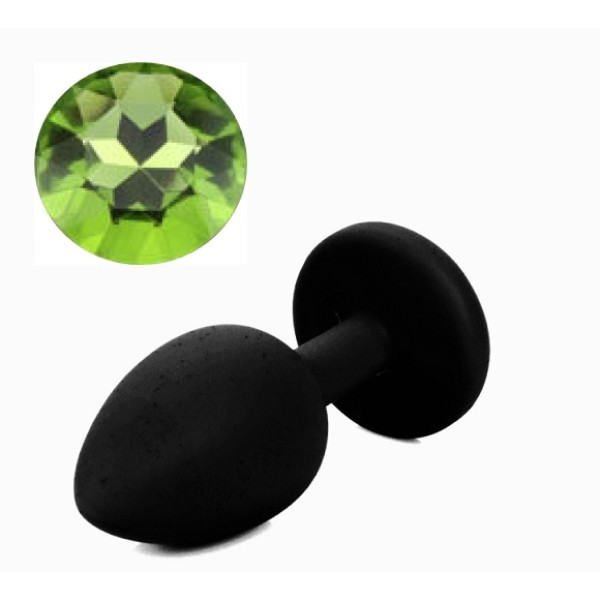 Силиконовая анальная пробка с кристаллом Silicon Black 10, размер S