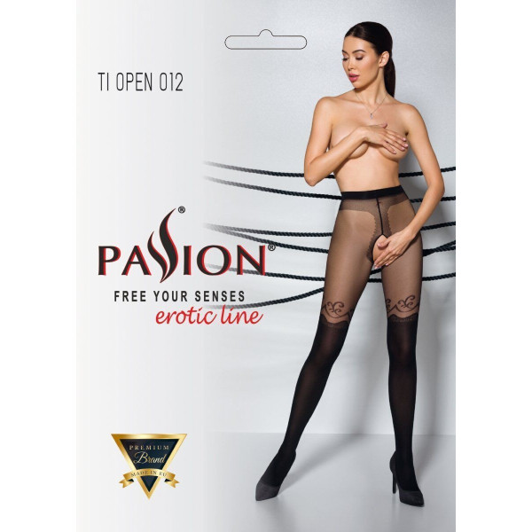 Колготки с открытым доступом Passion TIOPEN 012 black 5 (20/40 den), двойная плотность