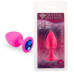 Силиконовая анальная пробка с кристаллом Pink Silicone Sapphire, размер S