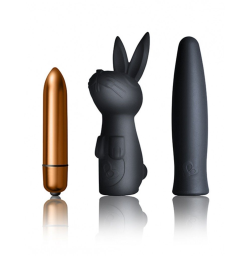 Вибронабор Rocks Off Silhouette - Dark Desires: вибропуля и две силиконовые насадки