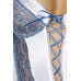 Сорочка приталенная ELENI CHEMISE white 4XL/5XL - трусики, со шнуровкой