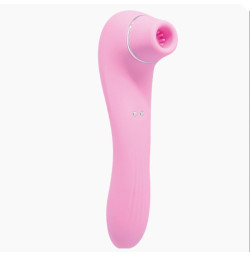 Вибратор и вакуумный клиторальный стимулятор Alive Midnight Quiver Pink - секс-игрушка 2в1
