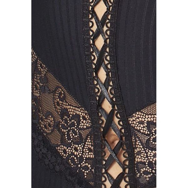 Корсет с пажами ZOJA CORSET black 6XL/7XL - трусики, шнуровка