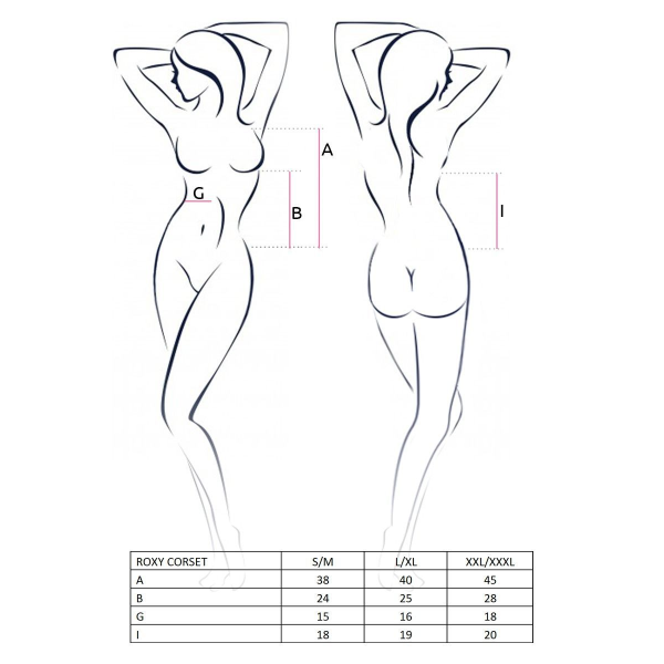 Корсет с пажами ROXY CORSET white XXL/XXXL, трусики, шнуровка