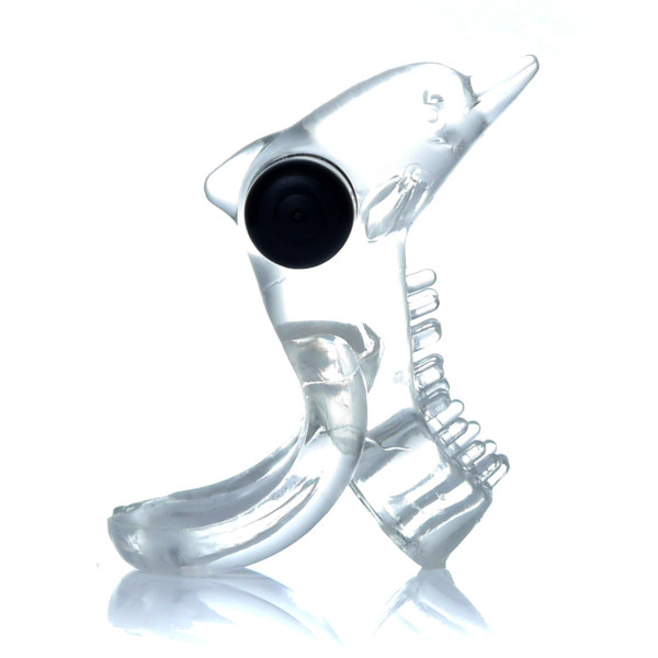 Эрекционное вибро кольцо BOSS - Dolphin Vibro CockRing Clear