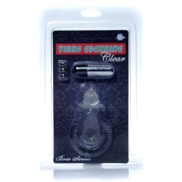 Эрекционное вибро кольцо BOSS - Dolphin Vibro CockRing Clear