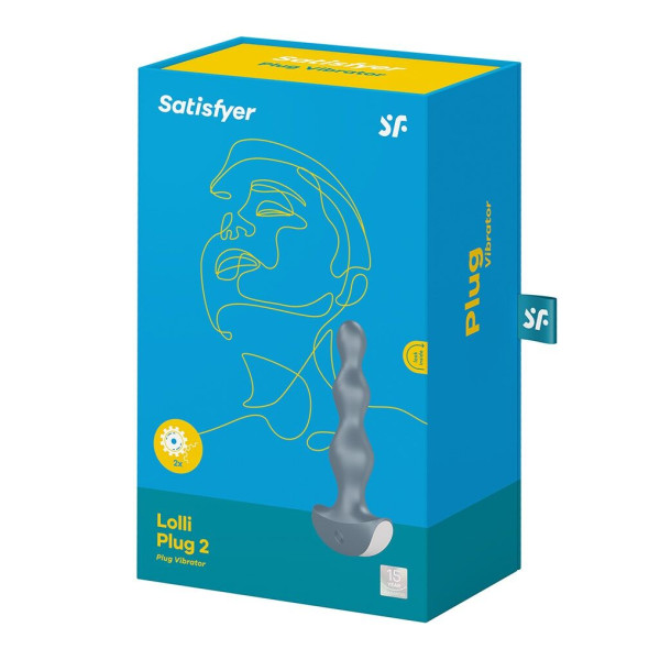 Анальный стимулятор-бусины с двумя моторами Satisfyer Lolli-Plug 2 (ice blue)