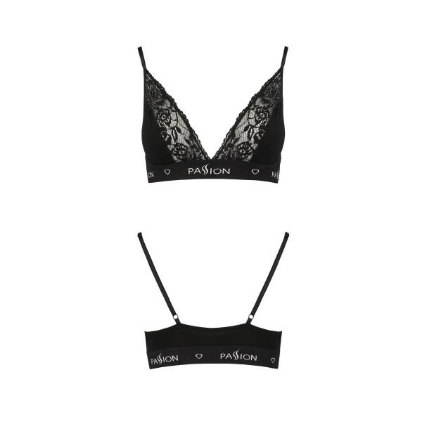 Эластичный топ с кружевом Passion PS001 TOP black, размер XL