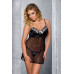 Сорочка приталенная с чашечками BRASILIANA CHEMISE black 4XL/5XL - трусики