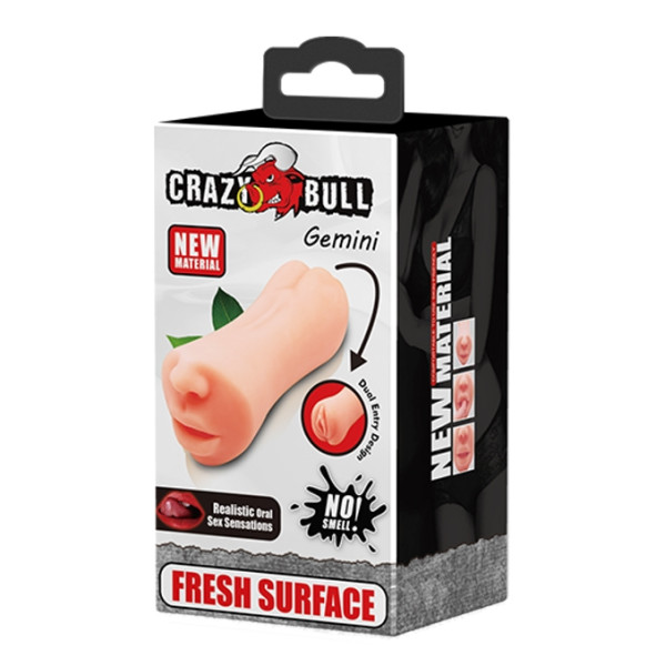 Мастурбатор 2 в 1 CRAZY BULL - Gemini Realistic Oral Sex Sensations