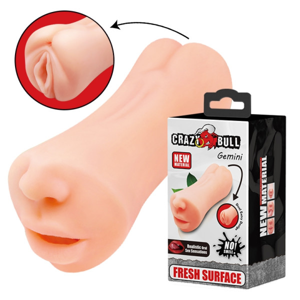 Мастурбатор 2 в 1 CRAZY BULL - Gemini Realistic Oral Sex Sensations