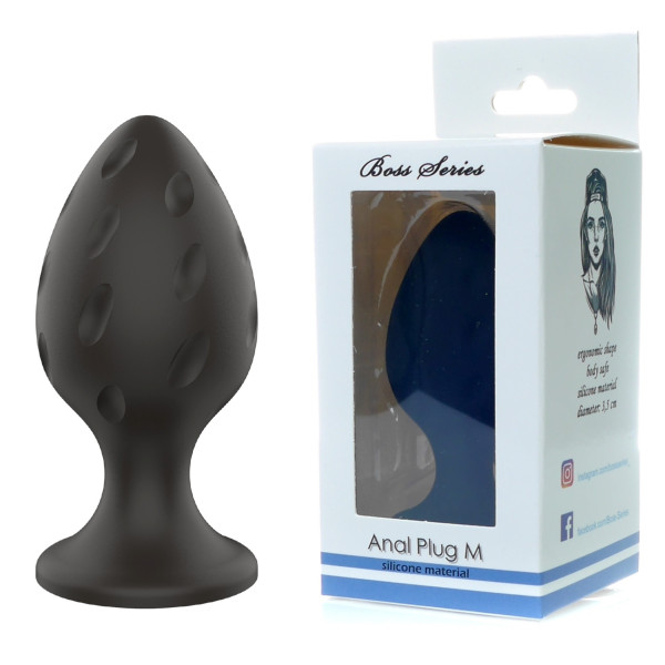 Анальний силиконовый плаг Boss Series - Silicone Anal Plug M, 3,5 см