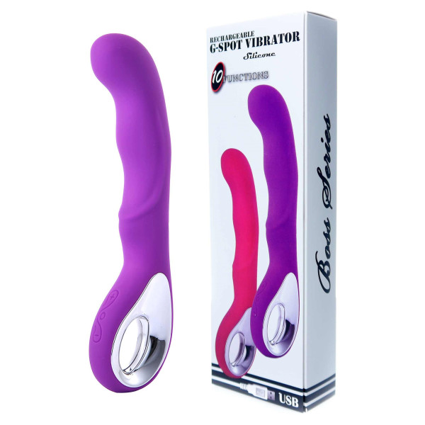 Вибромассажер для точки G Boss Series - Wibrator G-spot 10 functions USB Purple
