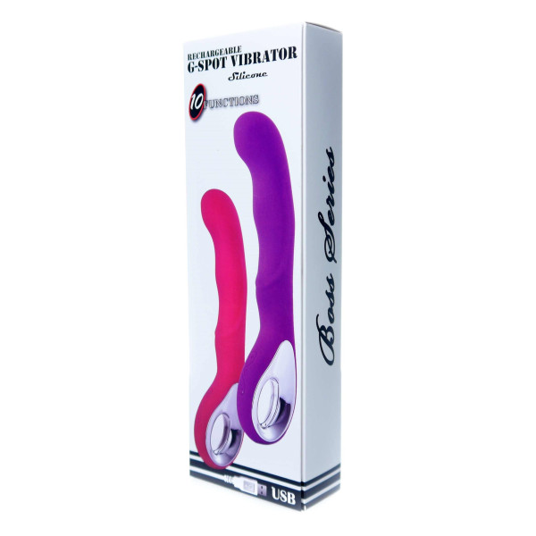 Вибромассажер для точки G Boss Series - Wibrator G-spot 10 functions USB Purple
