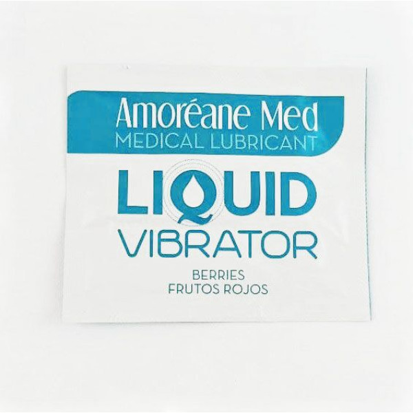 Пробник лубриканта с эффектом вибрации Amoreane Med Liquid Vibrator Berries, 2 мл