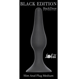 Анальный плаг Black Edition - Slim Anal Plug Medium, черный, 11.5 см