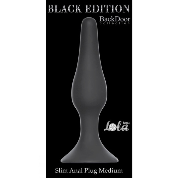 Анальный плаг Black Edition - Slim Anal Plug Medium, черный, 11.5 см