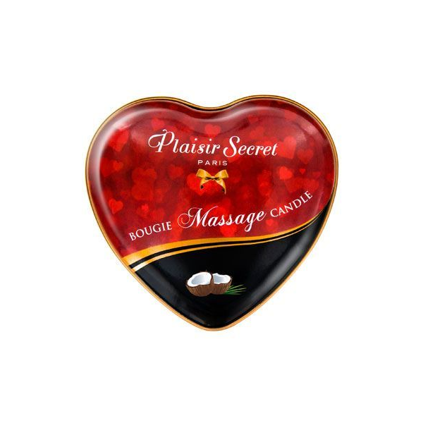 Массажная свеча сердечко Plaisirs Secrets Coconut