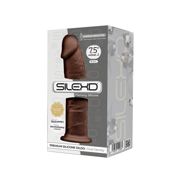 Фаллоимитатор SilexD Henry Brown (MODEL 2 размер 7,5in), двухслойный, силикон+Silexpan, диаметр 4,8см