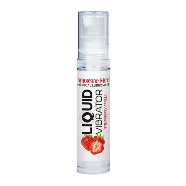 Лубрикант с эффектом вибрации Amoreane Med Liquid Vibrator Strawberry, 10 мл
