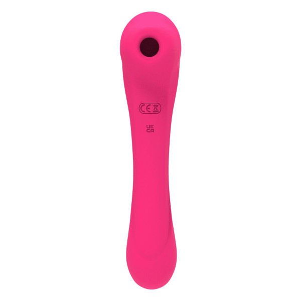 Вибратор и вакуумный клиторальный стимулятор 2-в-1 Alive Quiver Magenta Pink обновленная модель 