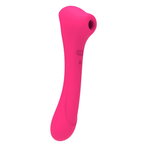 Вибратор и вакуумный клиторальный стимулятор 2-в-1 Alive Quiver Magenta Pink обновленная модель 