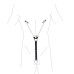 Зажимы для сосков с фиксацией на мошонке Nipple Clamps for Men, Эко кожа