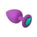 Силиконовая анальная пробка с кристаллом Purple Silicone Emerald, размер S