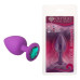 Силиконовая анальная пробка с кристаллом Purple Silicone Emerald, размер S