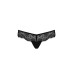 Кружевные трусики-танга с атласным бантиком Naja Thong black - Passion, размер S/M
