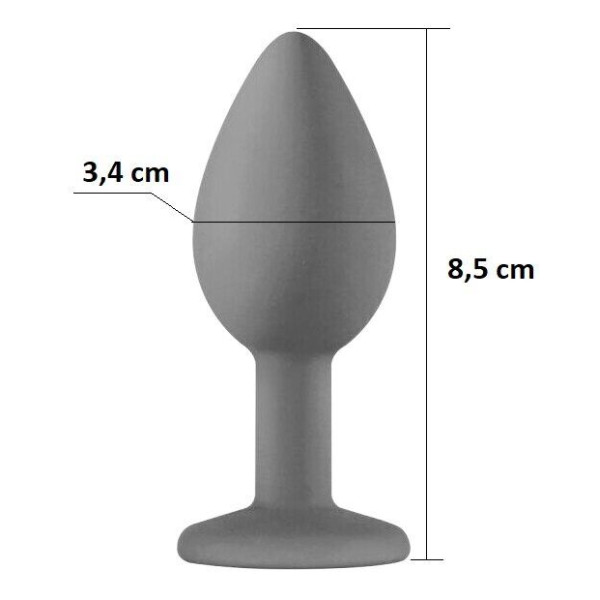 Силиконовая анальная пробка с кристаллом Purple Silicone Amethyst, размер M