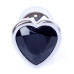Анальная пробка Boss Series - Jewellery Silver Heart PLUG Black S