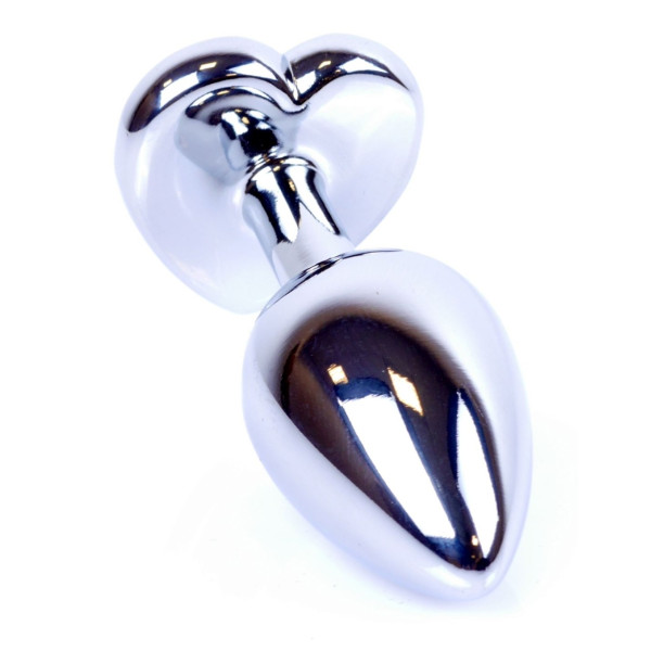 Анальная пробка Boss Series - Jewellery Silver Heart PLUG Black S