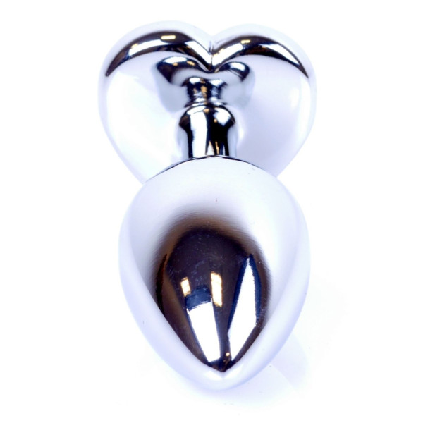 Анальная пробка Boss Series - Jewellery Silver Heart PLUG Black S