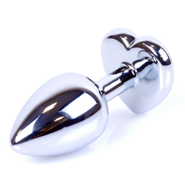 Анальная пробка Boss Series - Jewellery Silver Heart PLUG Black S