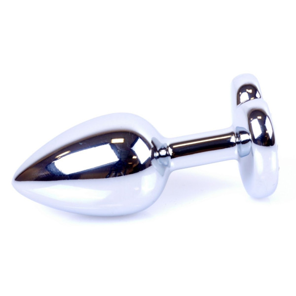 Анальная пробка Boss Series - Jewellery Silver Heart PLUG Black S