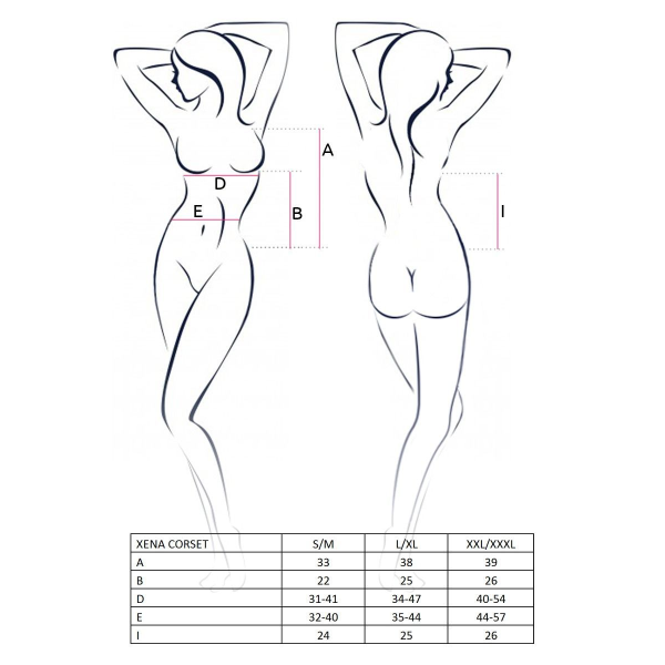 Корсет с пажами XENA CORSET white L/XL - трусики