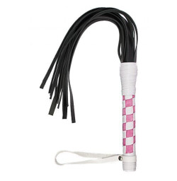 Флогер VIP Leather Flogger White&Light Pink