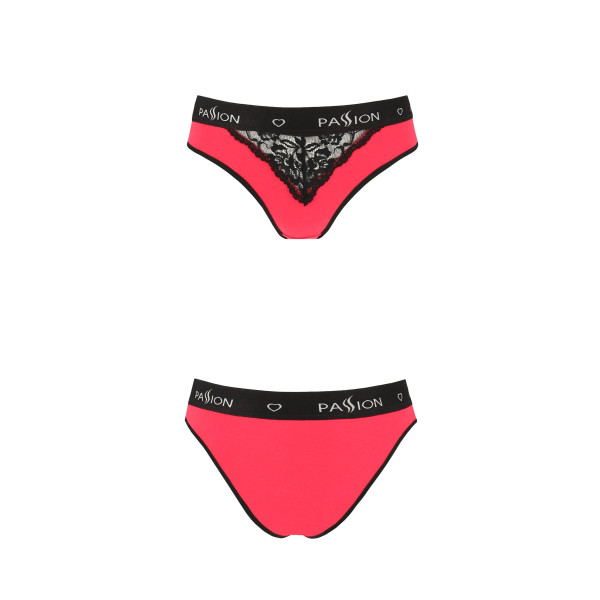 Трусики с широкой резинкой и кружевом Passion PS001 PANTIES red/black, размер M