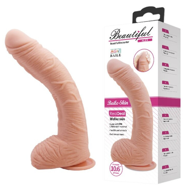 Фаллоимитатор на присоске Baile Beautiful ALEX 10.6'' Flesh