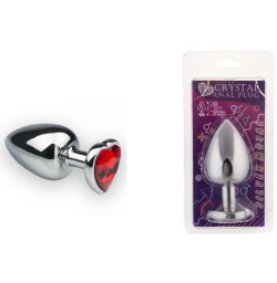 Анальная пробка, Silver Heart Ruby, L