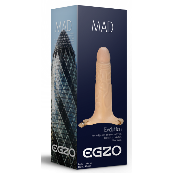 Фаллопротез поясной EGZO MAD, 14,5*4,5 см