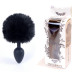 Анальная пробка с хвостом Boss Series - Silicon PLUG Bunny Tail Black, размер S