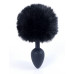 Анальная пробка с хвостом Boss Series - Silicon PLUG Bunny Tail Black, размер S