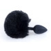 Анальная пробка с хвостом Boss Series - Silicon PLUG Bunny Tail Black, размер S