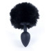 Анальная пробка с хвостом Boss Series - Silicon PLUG Bunny Tail Black, размер S