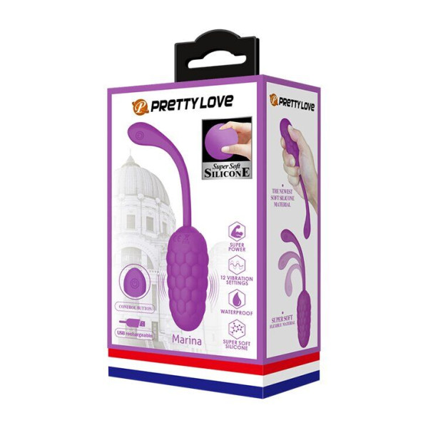 Виброяйцо с рельефным дизайном Pretty Love  MARINA 